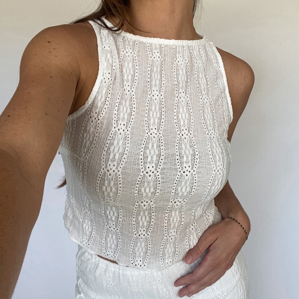 NWT white eyelet top | revolve bridal bachelorette commense zara 12th tribe